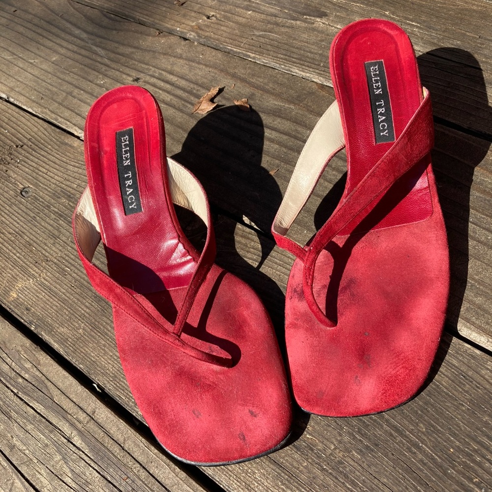 Red Ellen Tracy Dress Sandals